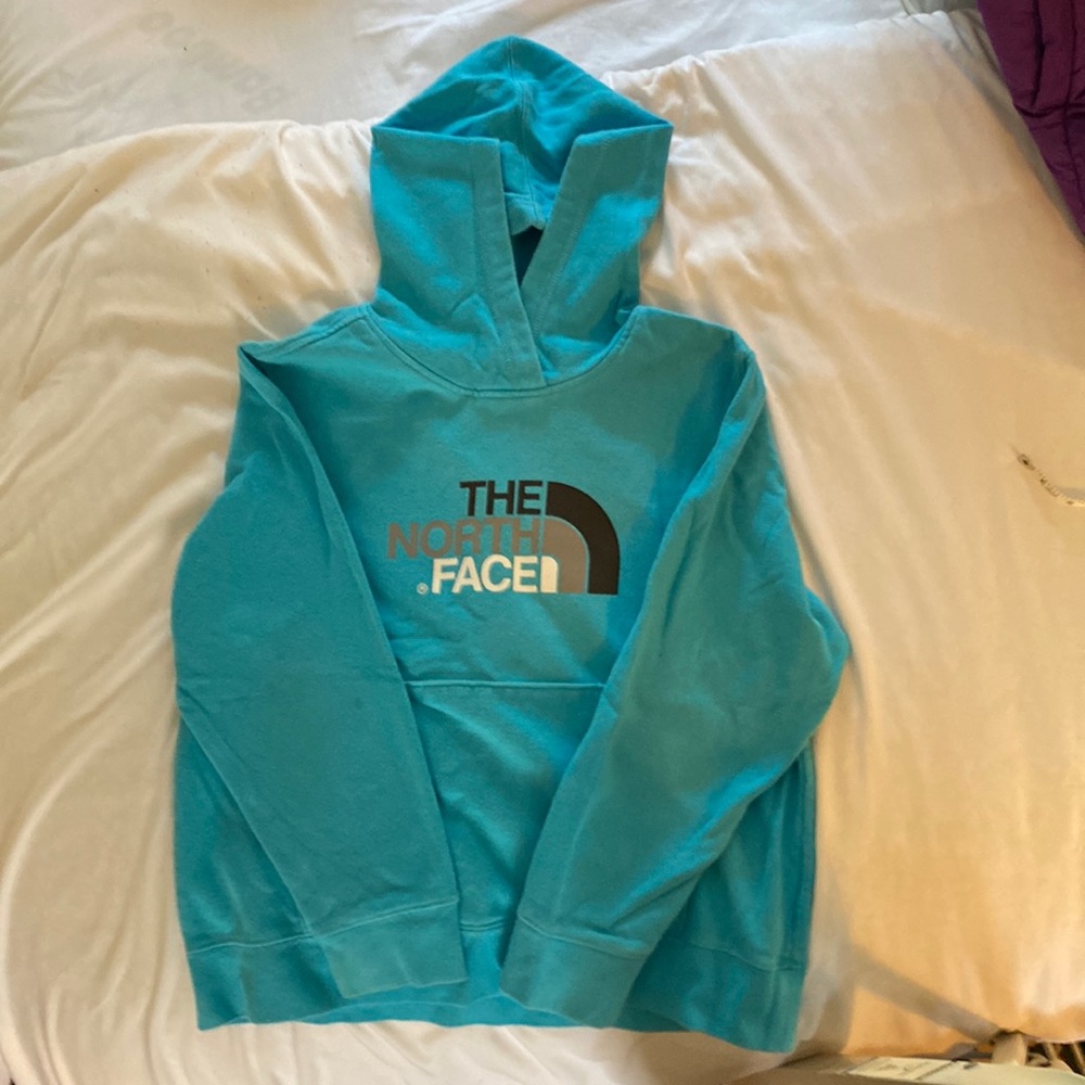 North Face Hoodie Sweatshirt, Girks XL (18) Blue